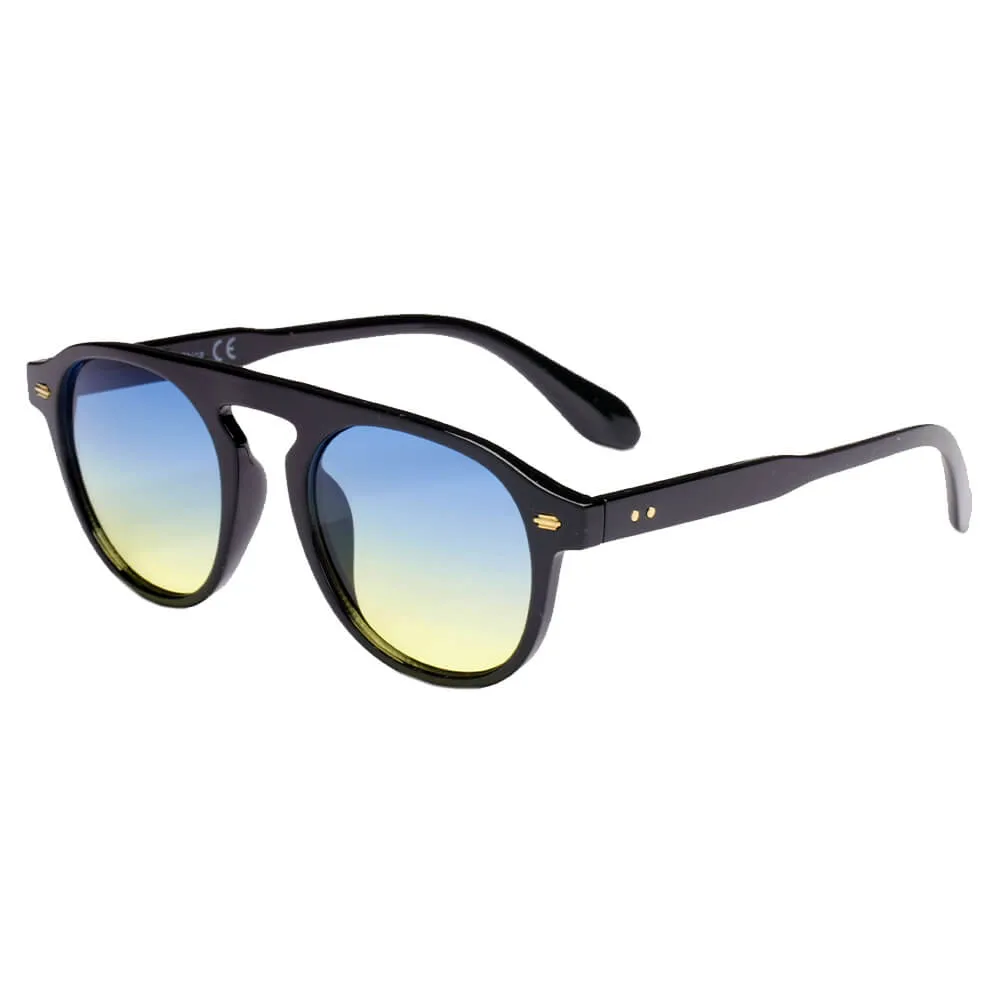 CADIZ | Unisex Round Carrera Fashion Round Brow Bar Sunglasses