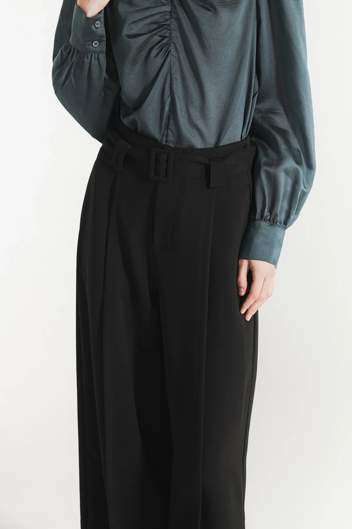 Calleane Belted High Waist Wide Pants