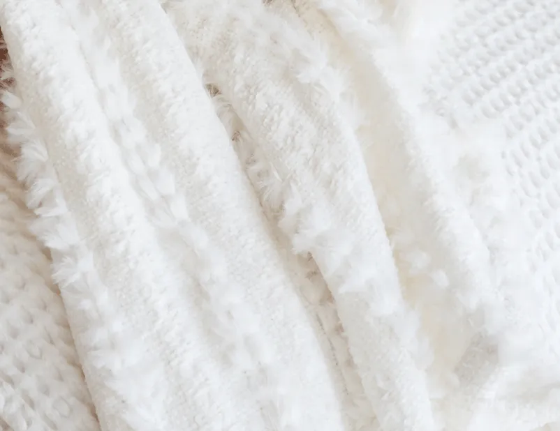 Camille Winter White Oversized Throw by Pom Pom at Home