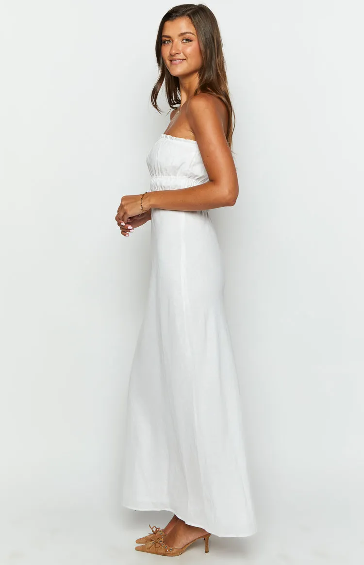 Charlotte White Strapless Maxi Dress