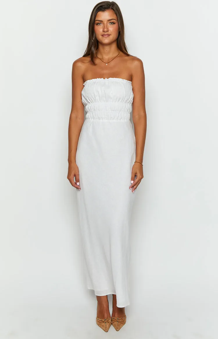 Charlotte White Strapless Maxi Dress