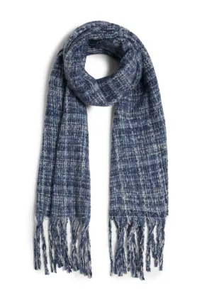 Check Detail Blanket Scarf Blue