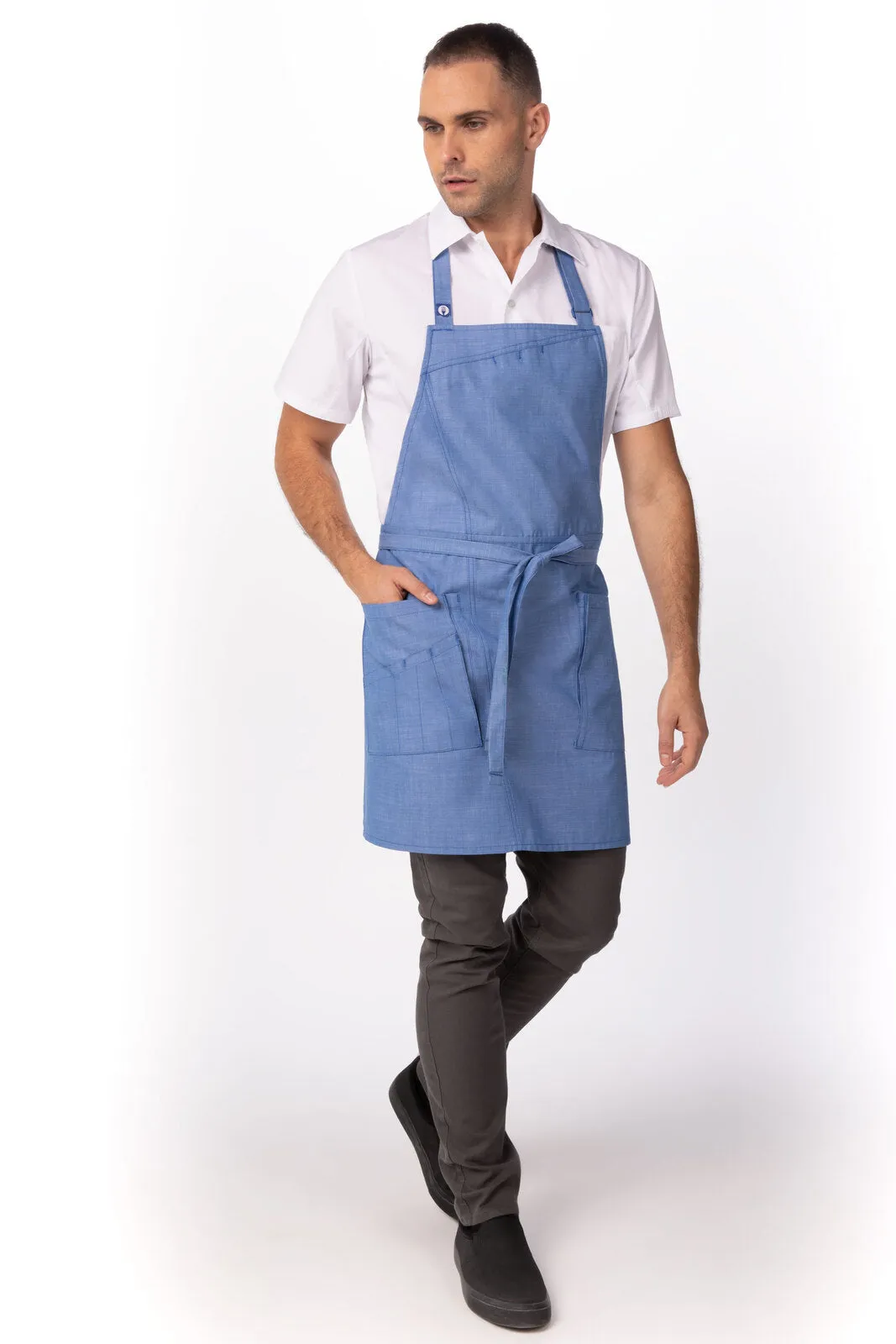 Chef Works Medford Bib Apron- French Blue