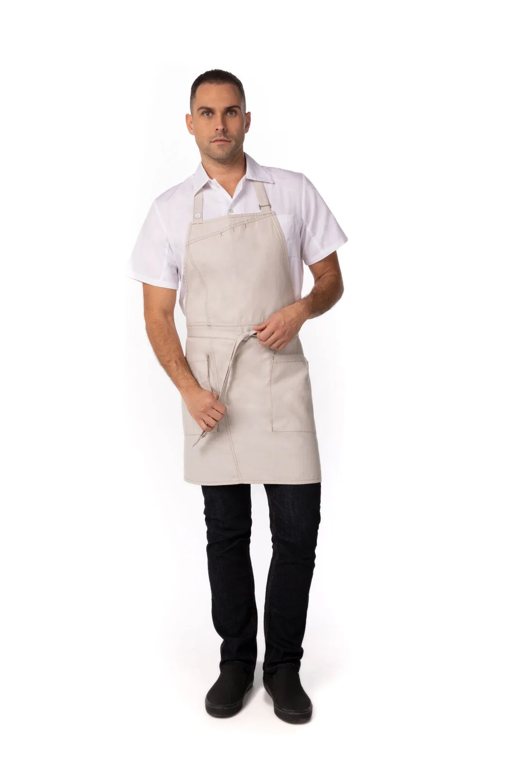 Chef Works Medford Bib Apron- Natural