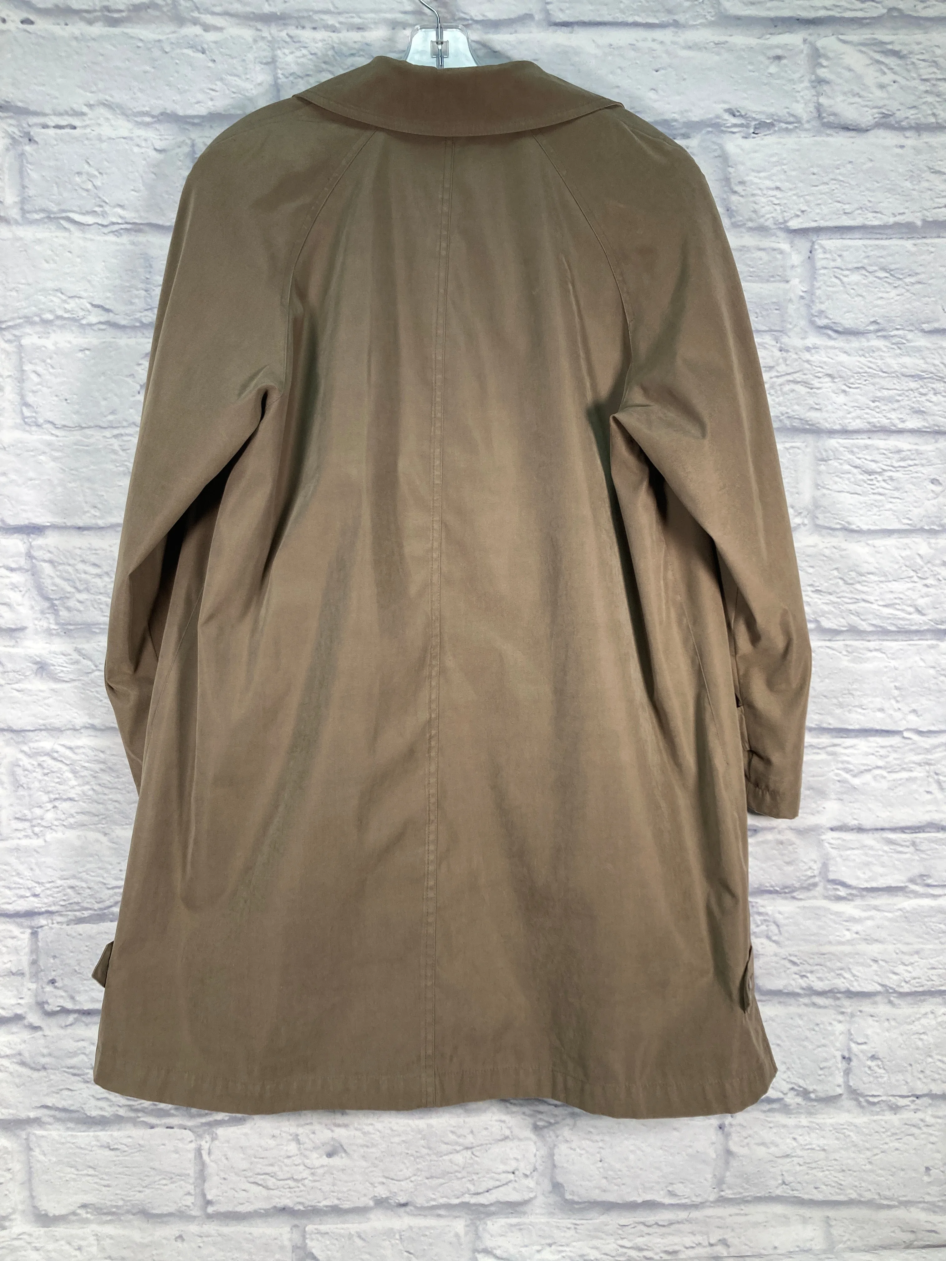 Coat Trench Coat By Gallery In Brown & Grey, Size: M