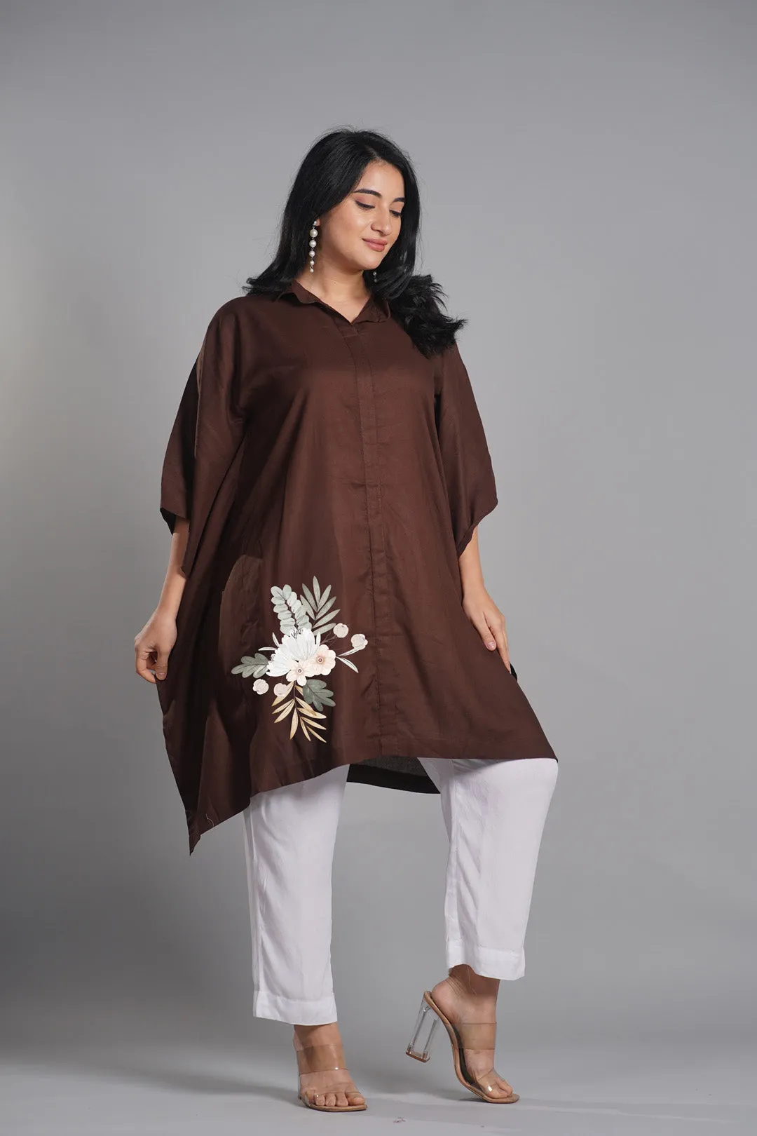 Coffee Rayon ShirtKurta - MittiDi