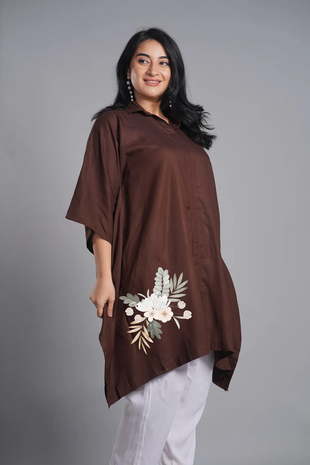 Coffee Rayon ShirtKurta - MittiDi