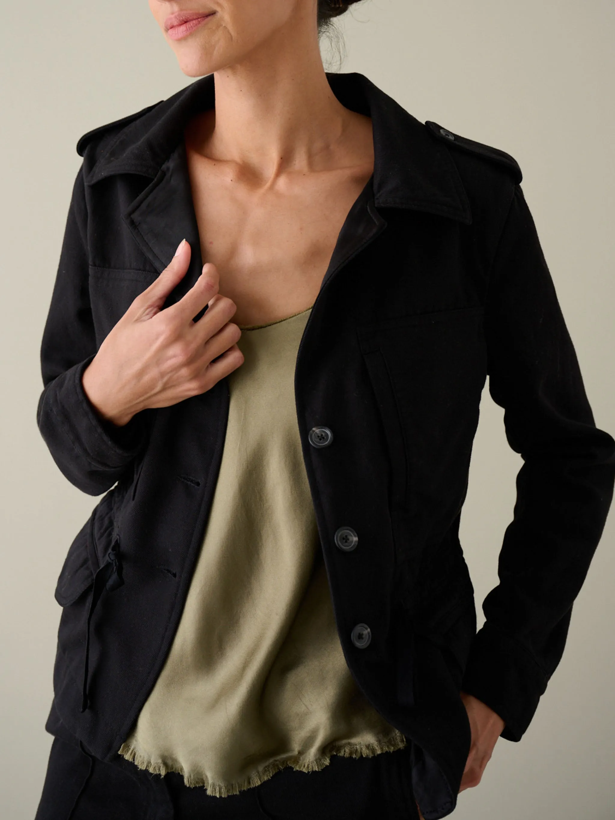 Collins Jacket in Tencel Twill - Black *Final Sale*