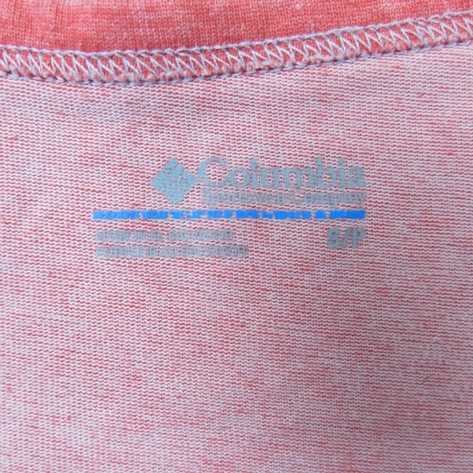 Columbia Sportswear Women T Shirt Top V Neck Tee Long Sleeve Heather Pink SZ S/P