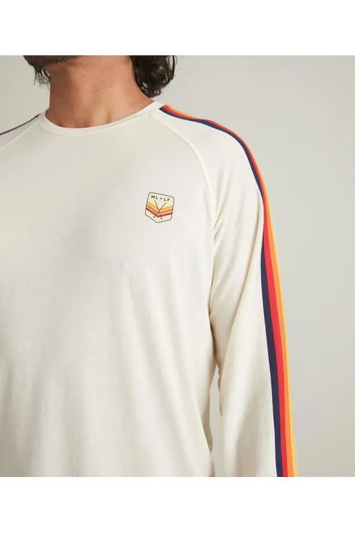 Cream and Rainbow Striped Long Sleeve Tee