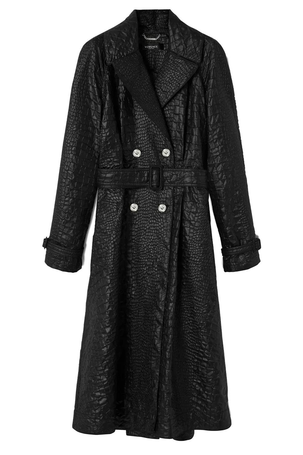 Croc-Lacquered Cloquet Trench Coat