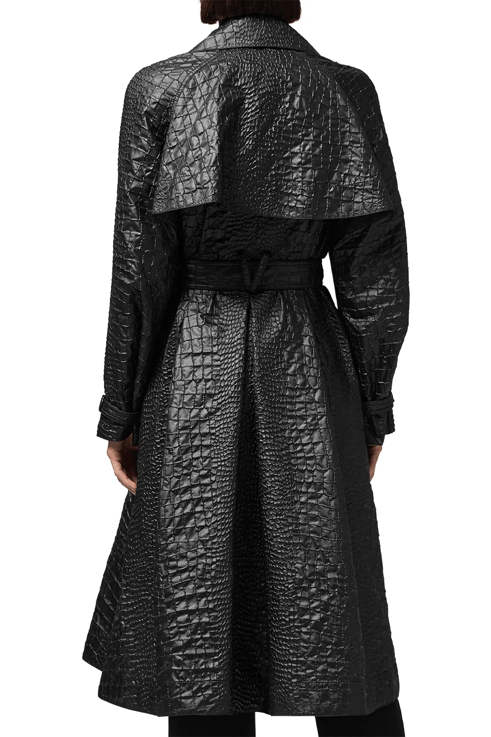 Croc-Lacquered Cloquet Trench Coat