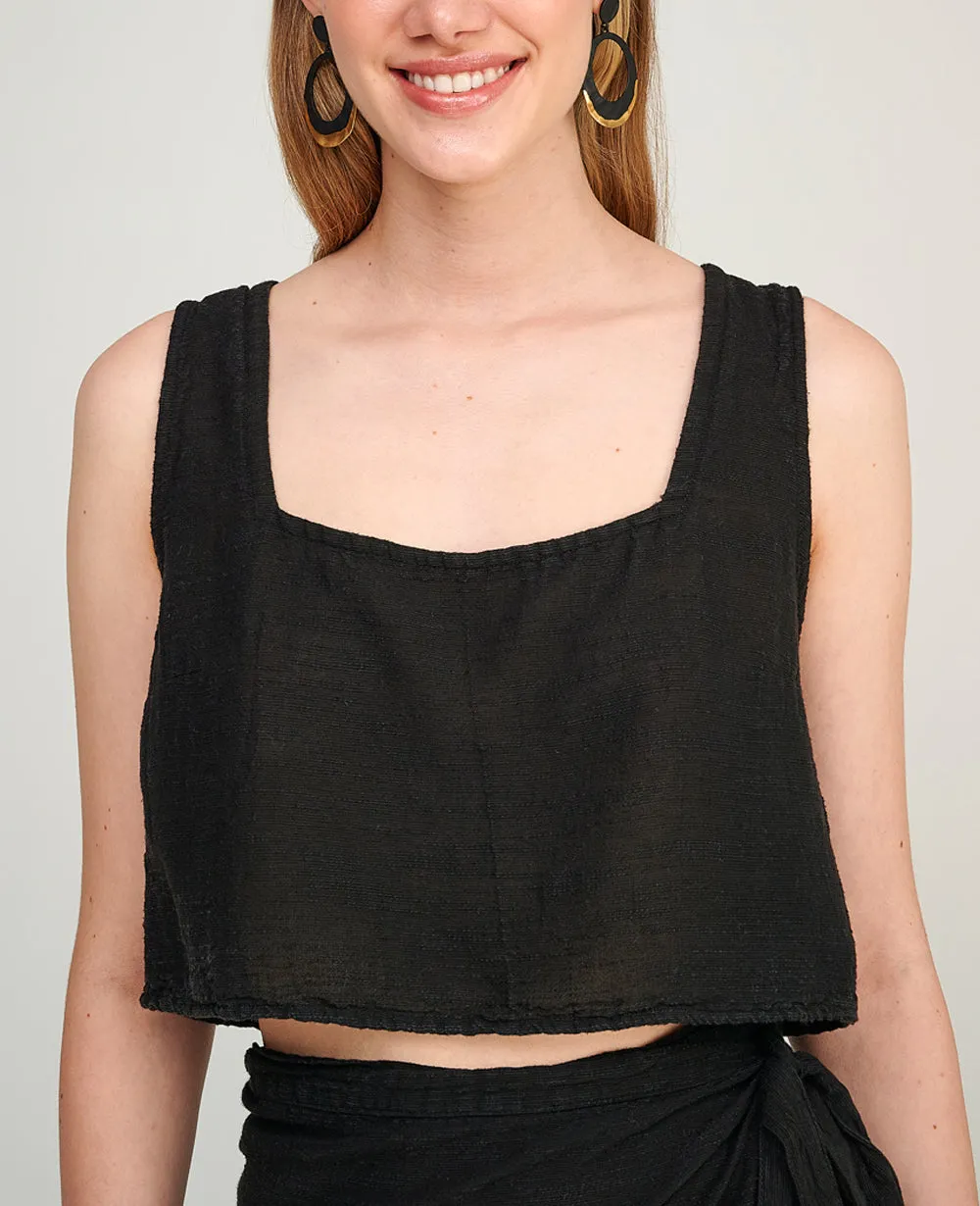 CROP TOP "MALIA" BLACK