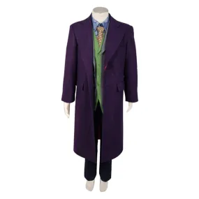 Dark Knight Heath Ledger Joker 6 pcs Costume Set *  Wool trench Coat Version