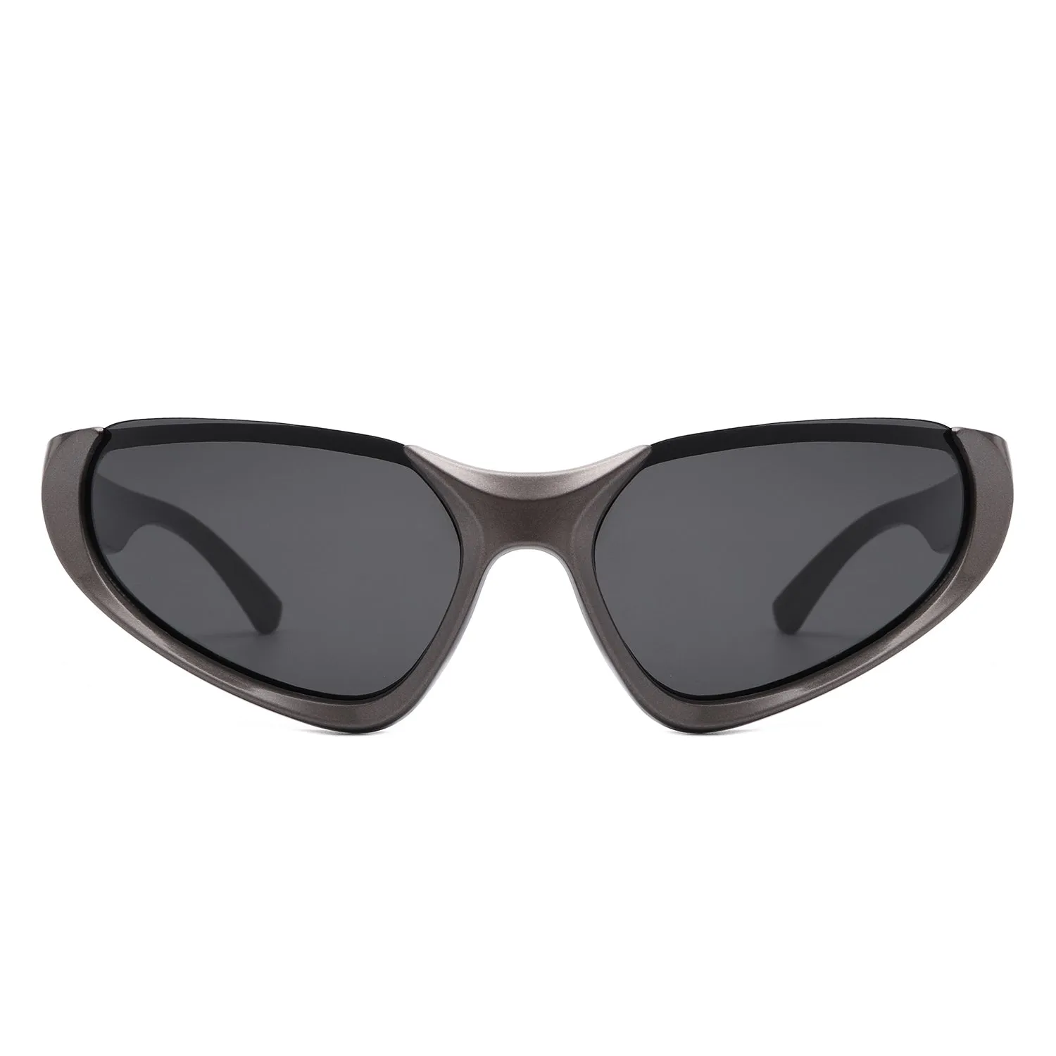 Dazzling - Retro Rectangle Wrap Around Fashion Sunglasses