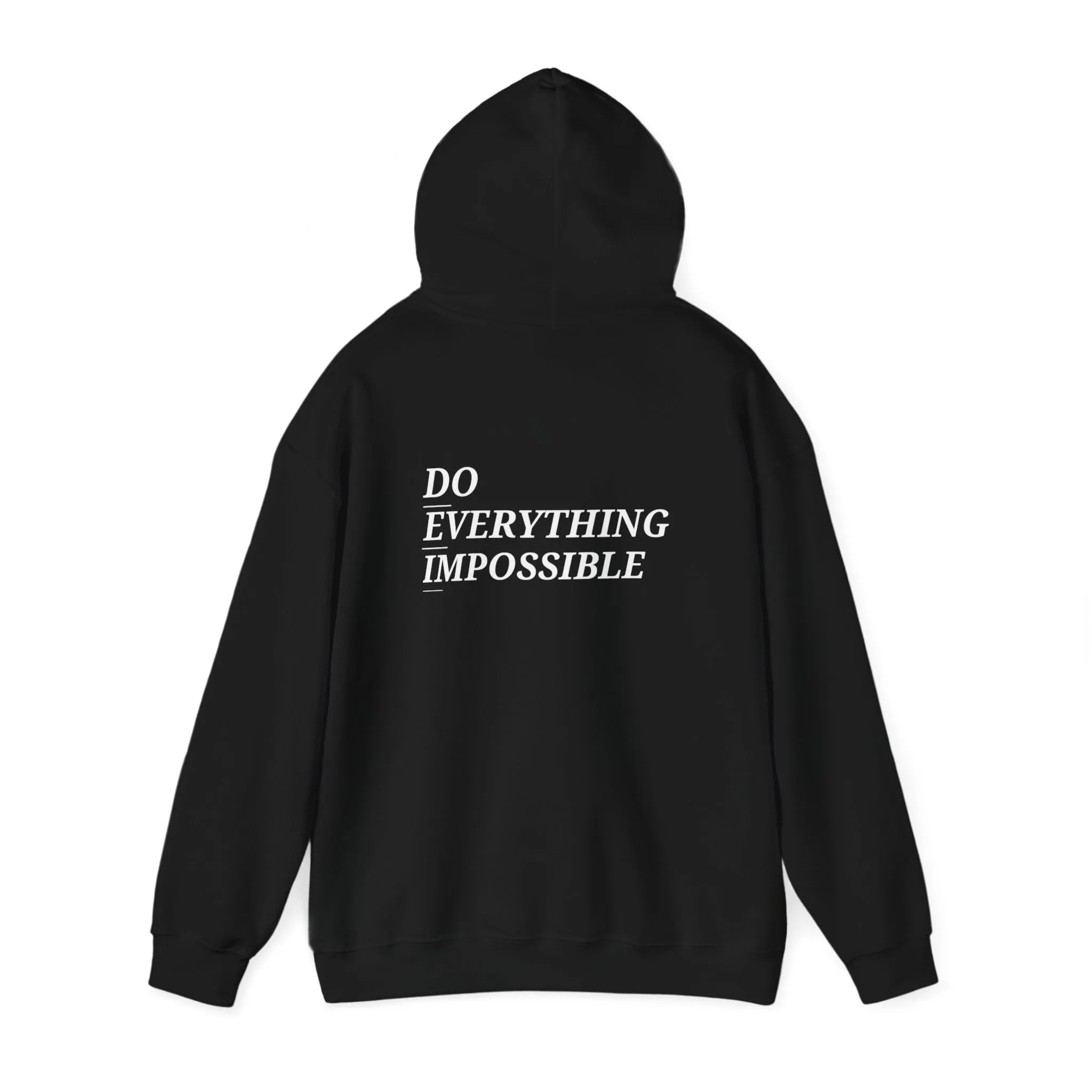 DEI White Logo Inspirational Unisex Hooded Sweatshirt - 'Do Everything Impossible'