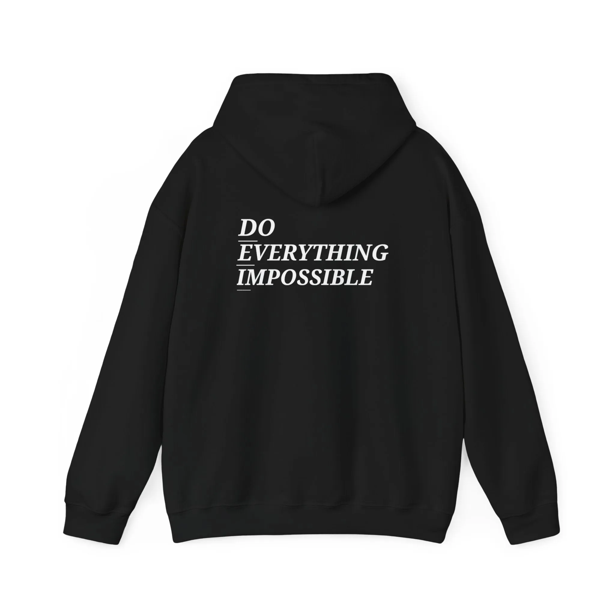 DEI White Logo Inspirational Unisex Hooded Sweatshirt - 'Do Everything Impossible'