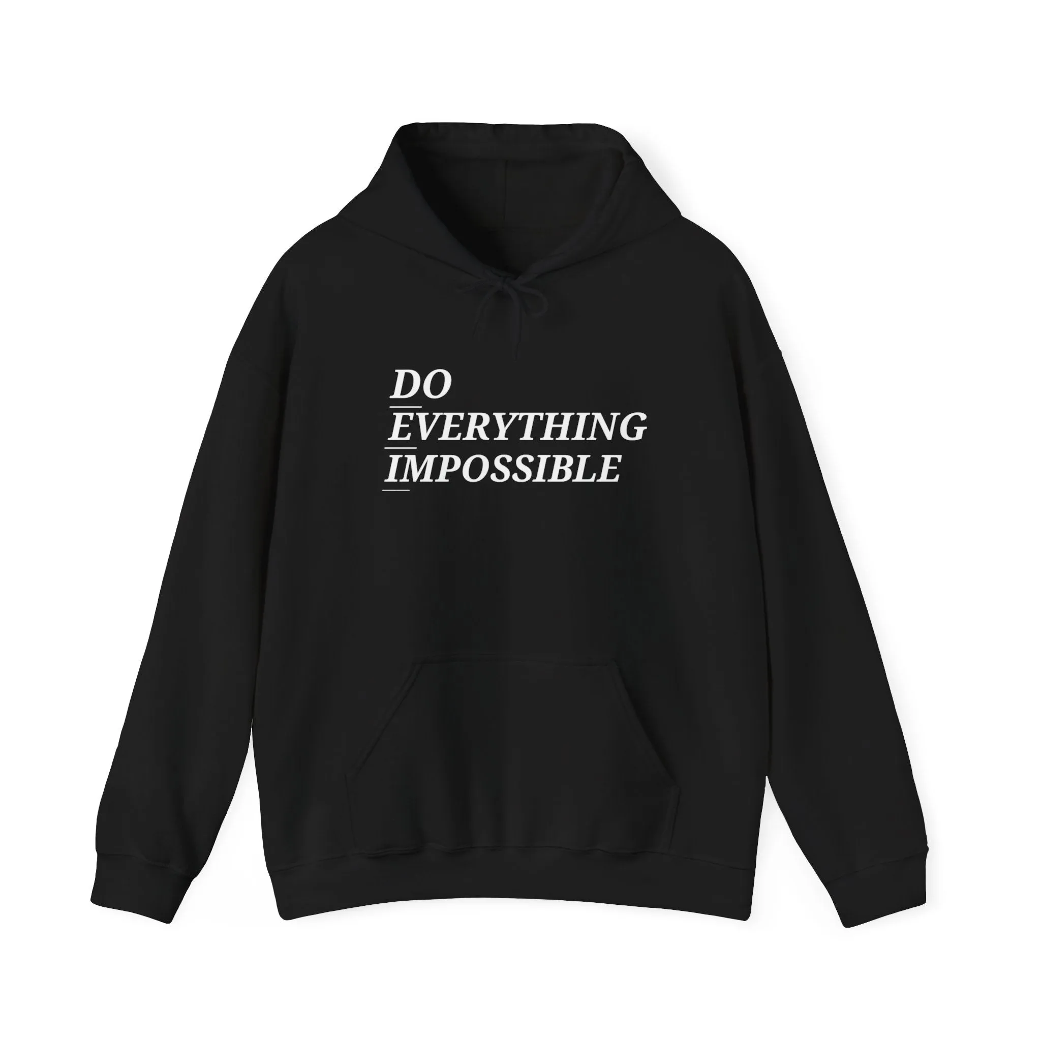 DEI White Logo Inspirational Unisex Hooded Sweatshirt - 'Do Everything Impossible'