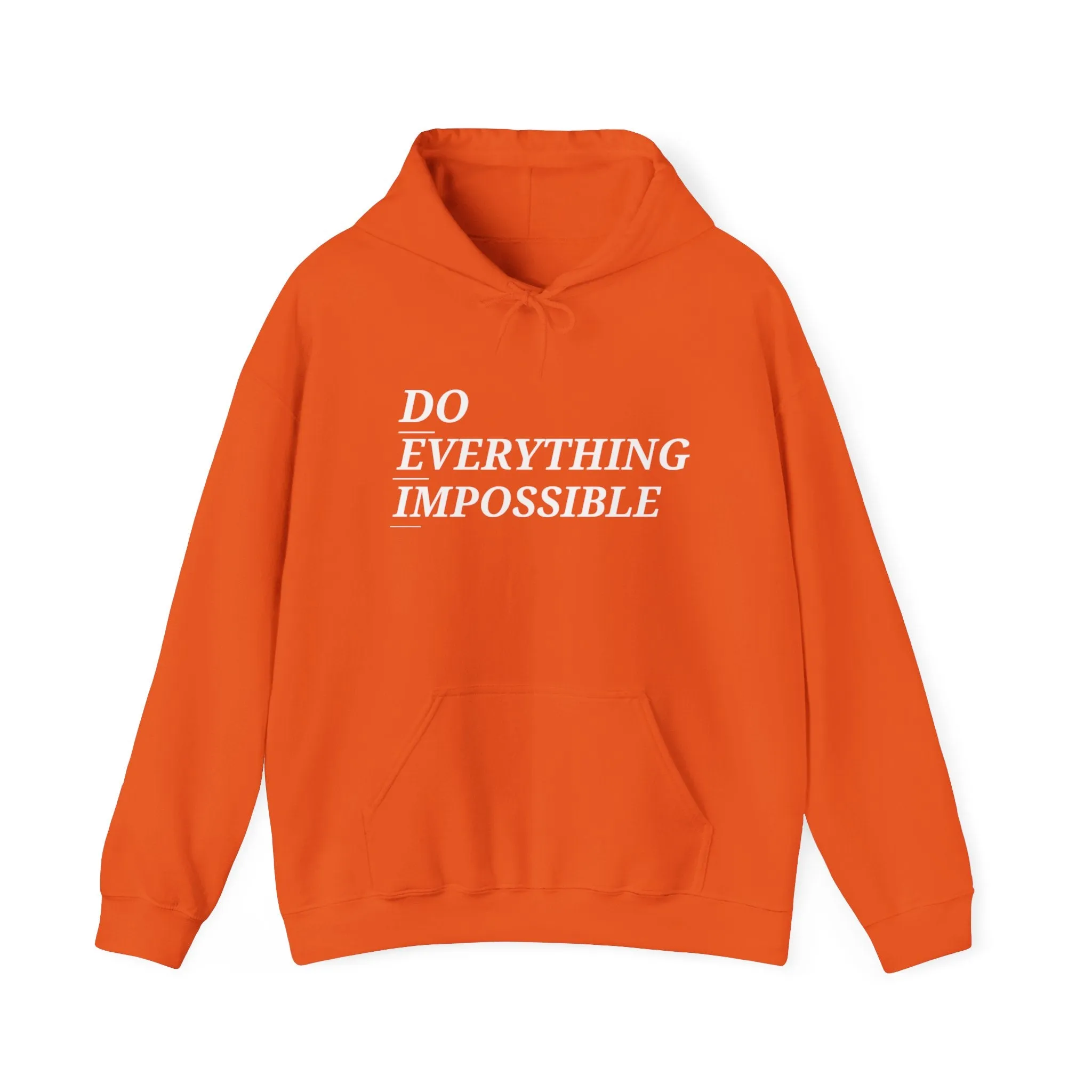 DEI White Logo Inspirational Unisex Hooded Sweatshirt - 'Do Everything Impossible'