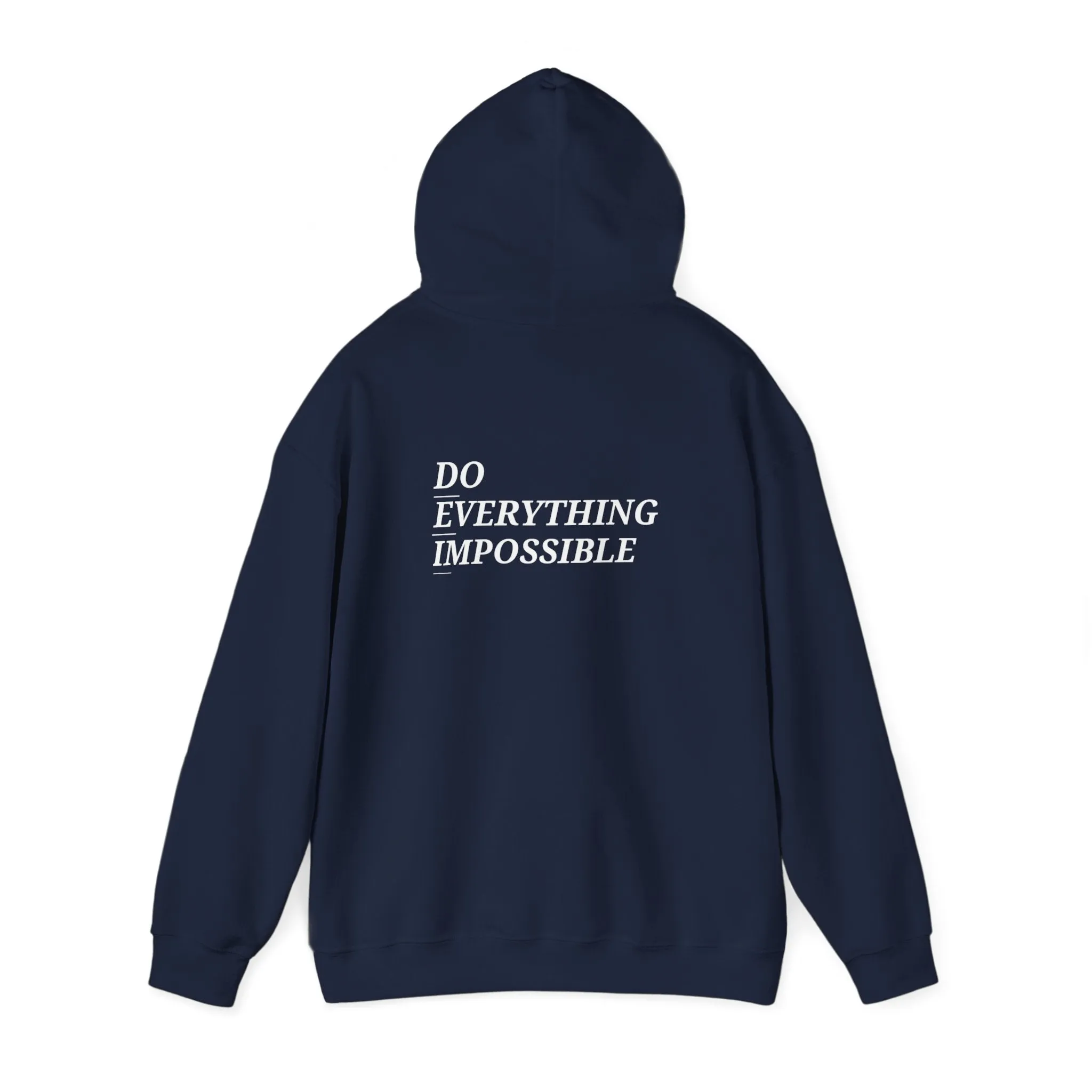 DEI White Logo Inspirational Unisex Hooded Sweatshirt - 'Do Everything Impossible'