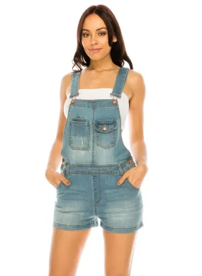 Denim Overall Shorts