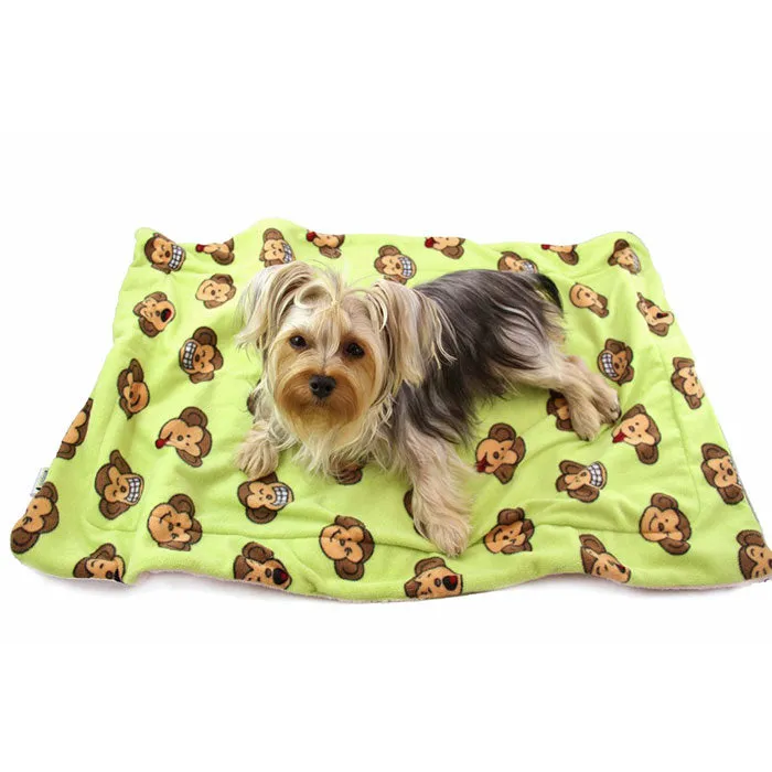 Double Layered Silly Monkey Fleece/Ultra-Plush Blanket - Lime