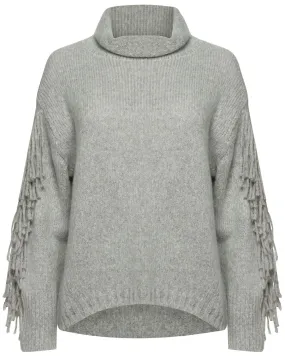 Dusk Melange Deaville Fringe Turtleneck