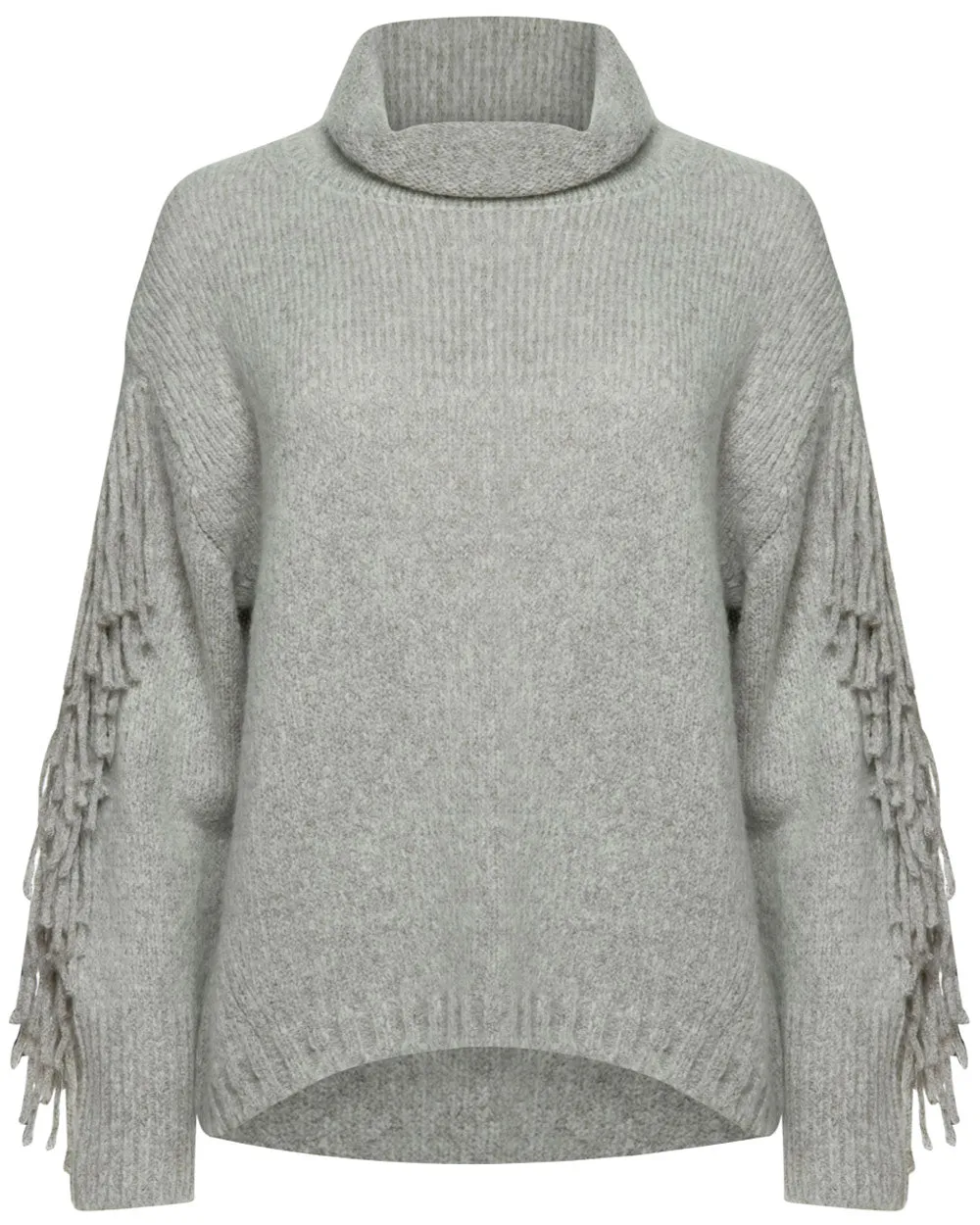 Dusk Melange Deaville Fringe Turtleneck