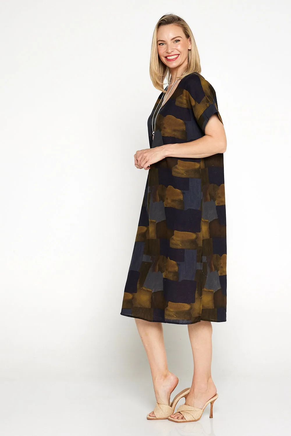 Esiteri Cotton Dress - Winter Forest