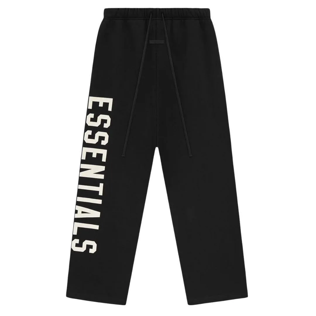 ESSENTIALS PRINTED LOGO RELAXED SWEATPANTS BLACK