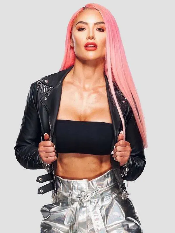 Eva Marie WWE Black Leather Jacket