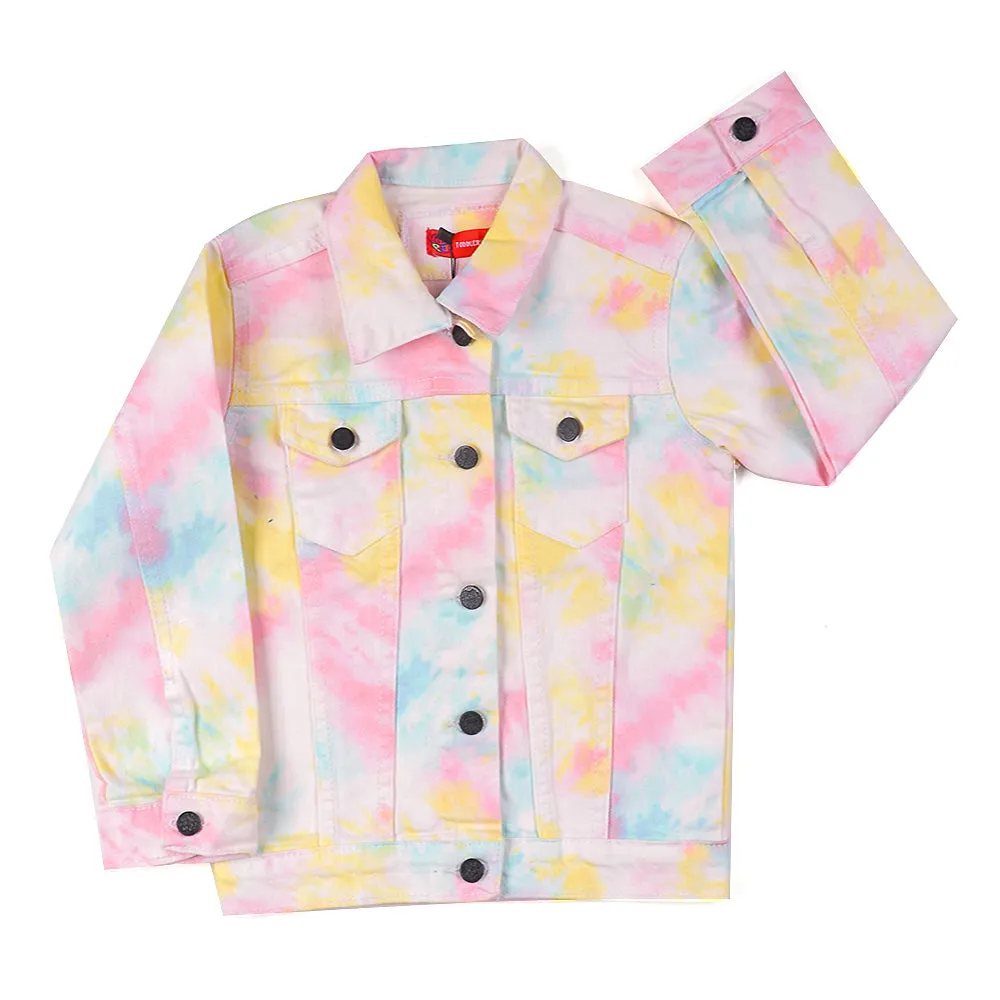 Fashion Girls Denim Jacket - Tie & Dye