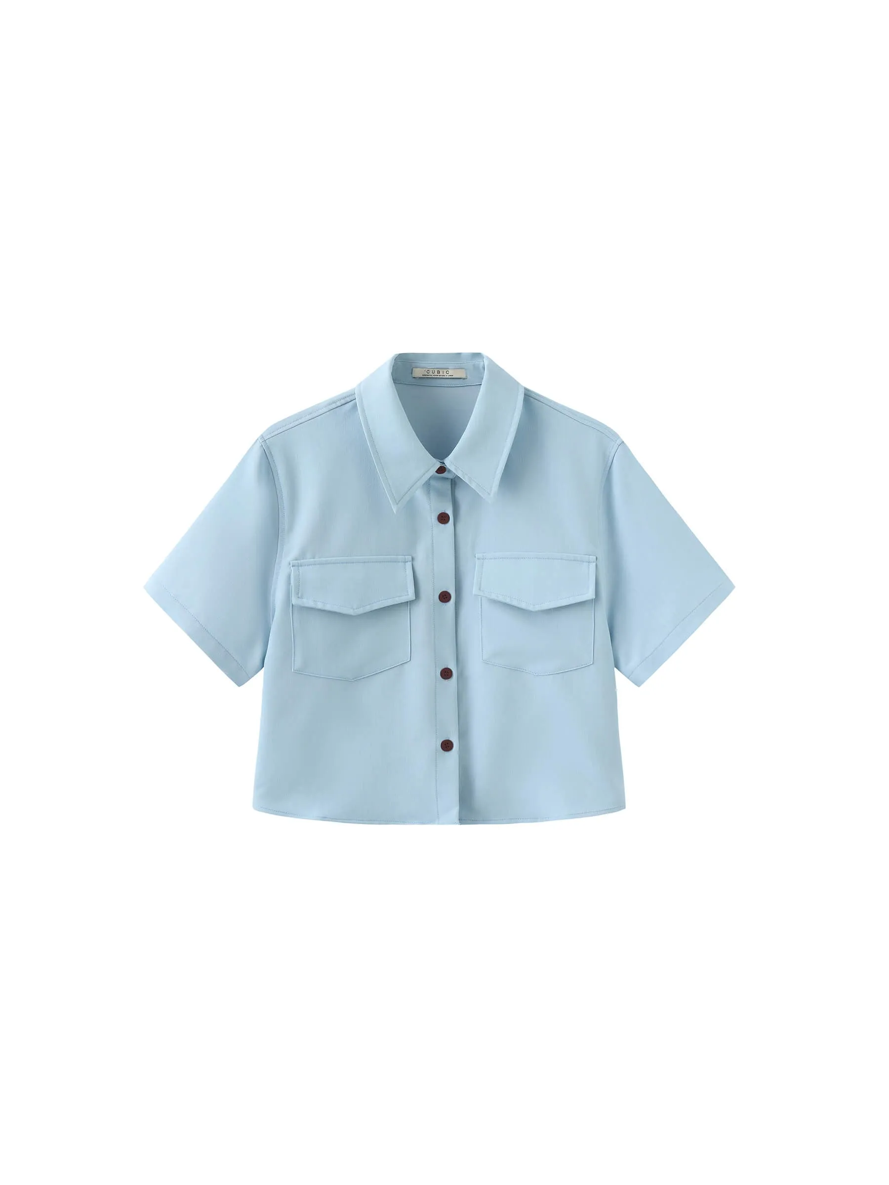 Fresh Color Lapel Short Shirt