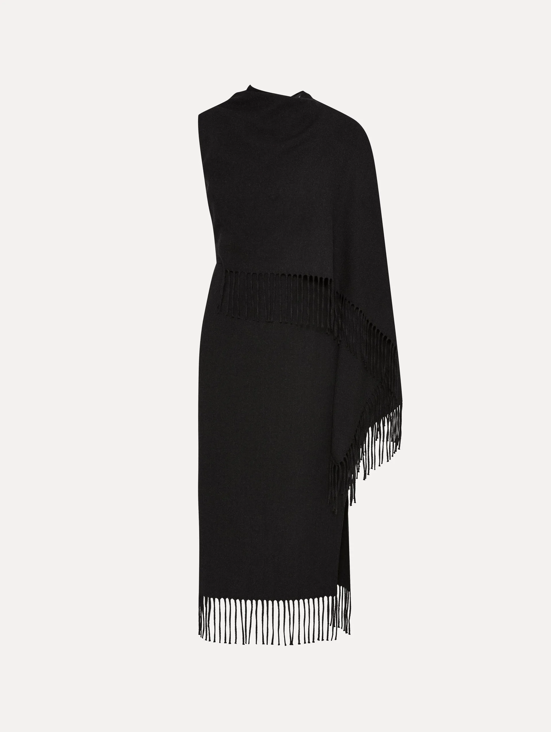 Fringed Cape Midi Dress