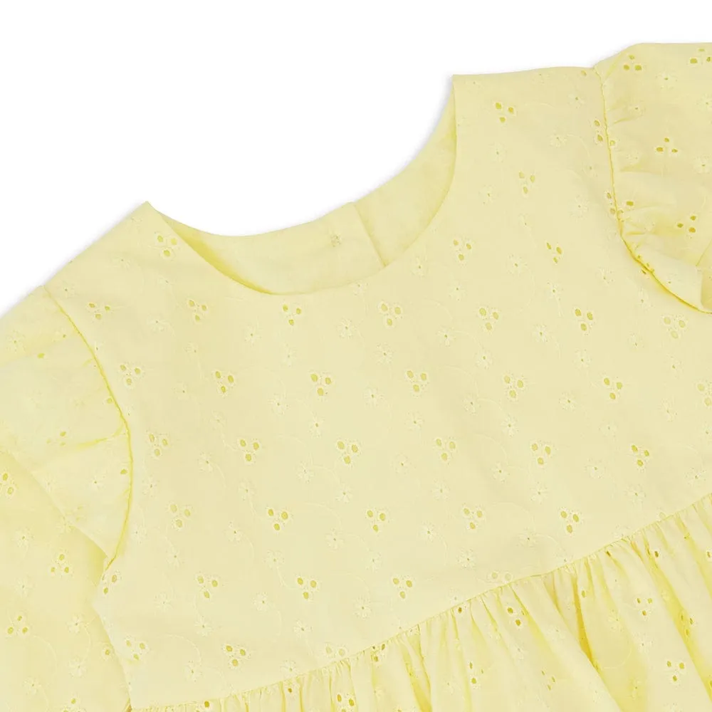 Girl Frock with Bloomer, Yellow 6-24 Months