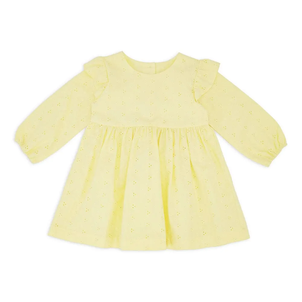 Girl Frock with Bloomer, Yellow 6-24 Months