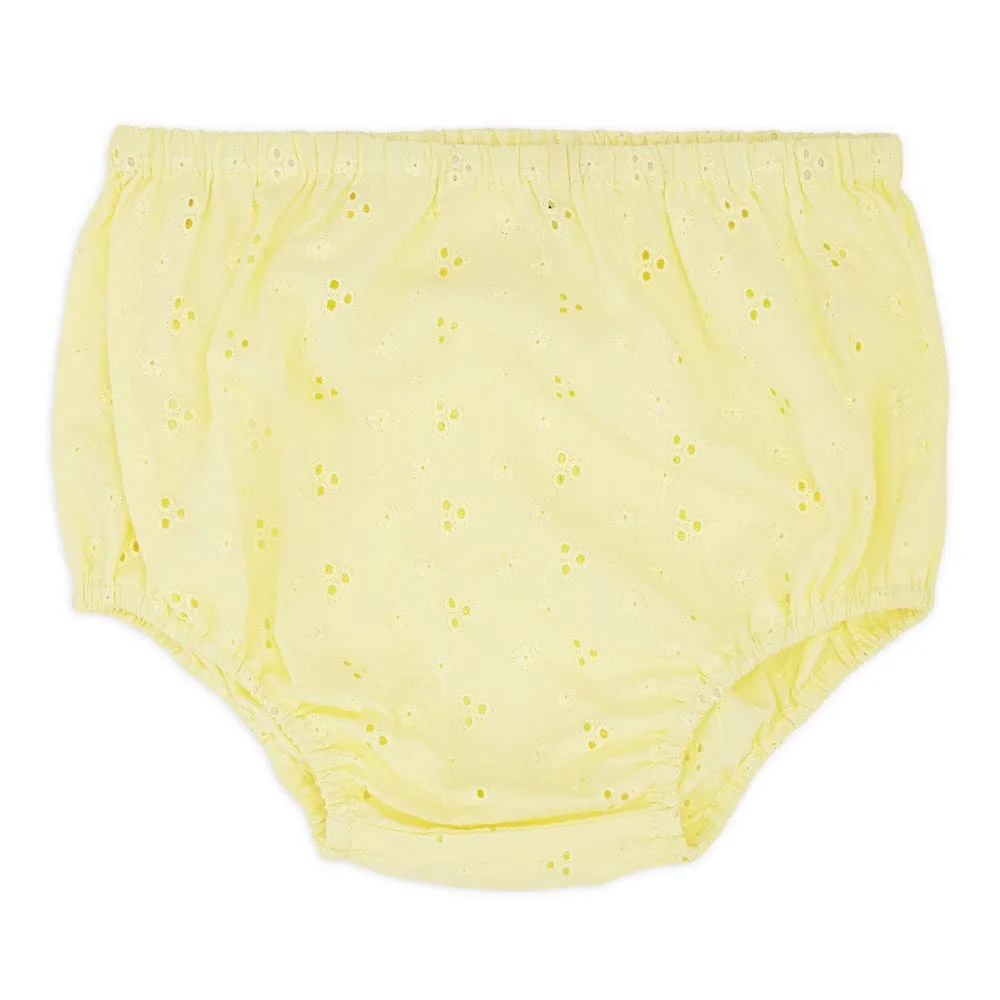 Girl Frock with Bloomer, Yellow 6-24 Months