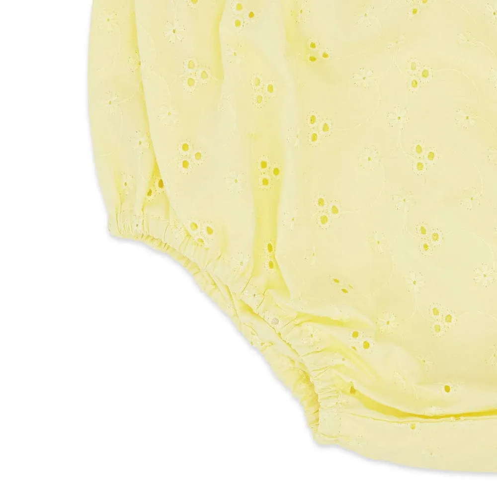 Girl Frock with Bloomer, Yellow 6-24 Months