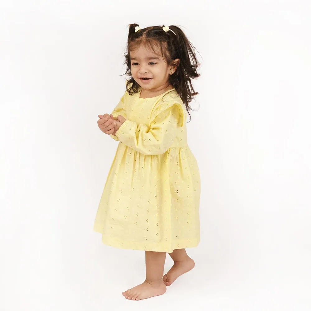 Girl Frock with Bloomer, Yellow 6-24 Months