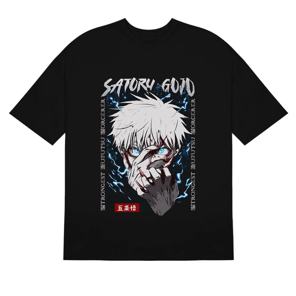 Gojo Satoru Jujutsu Kaisen Shirt with Lightning Design – Stylish Anime Apparel