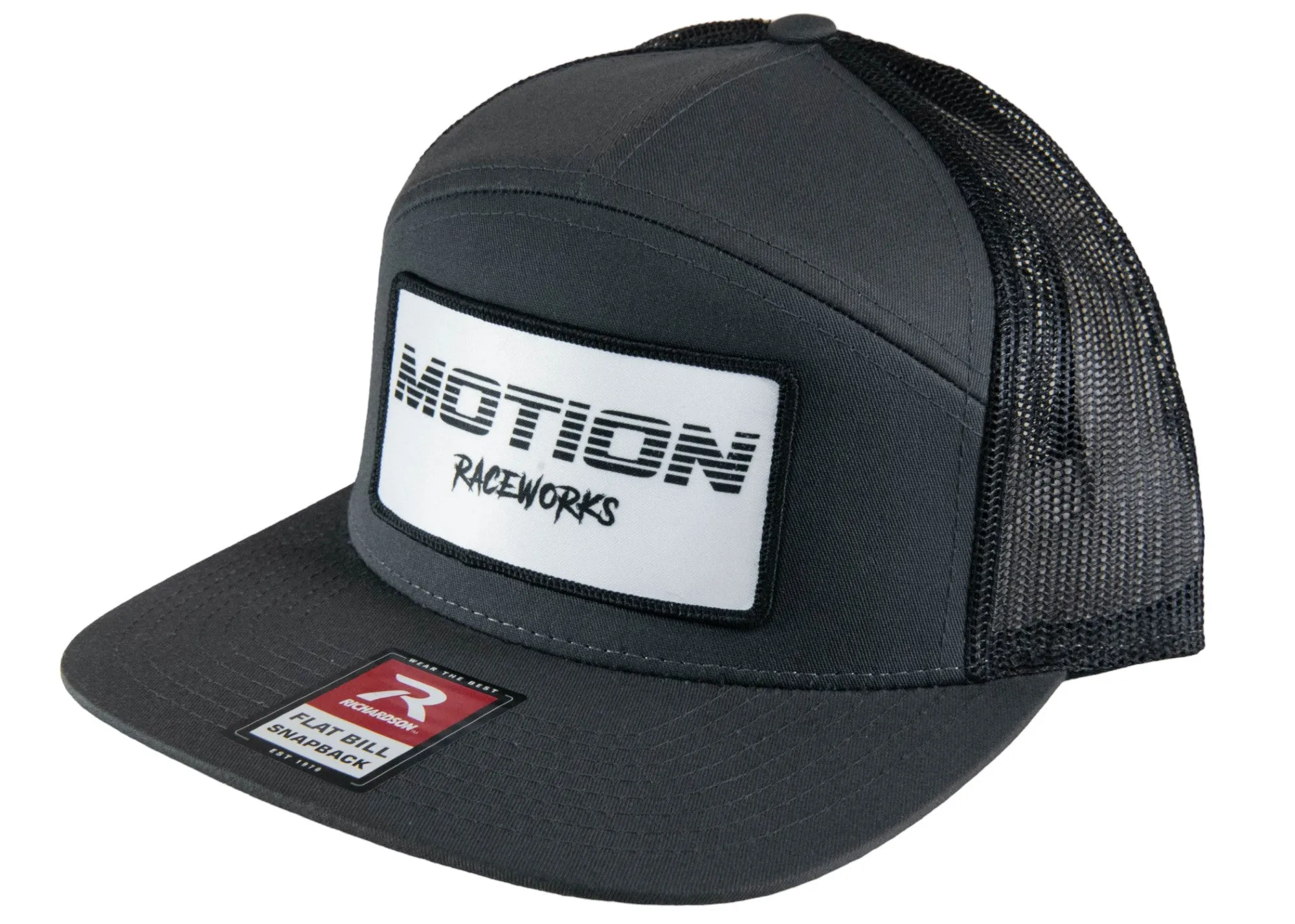 Gray/Black Flat Bill Snapback w/ White Retro Patch