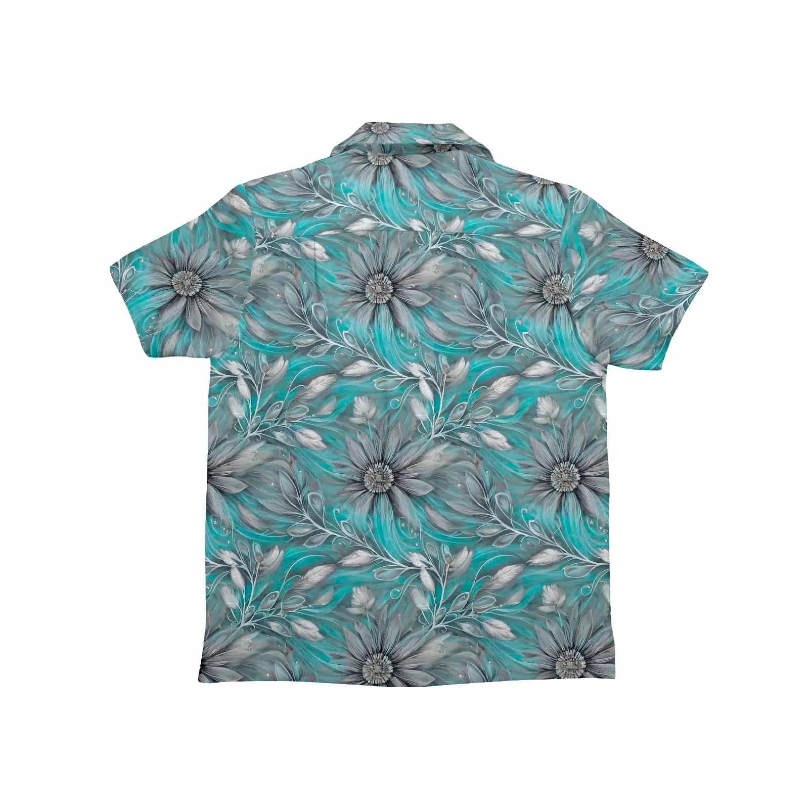 Green Elegant Floral 25  Little Boys Hawaiian Shirt