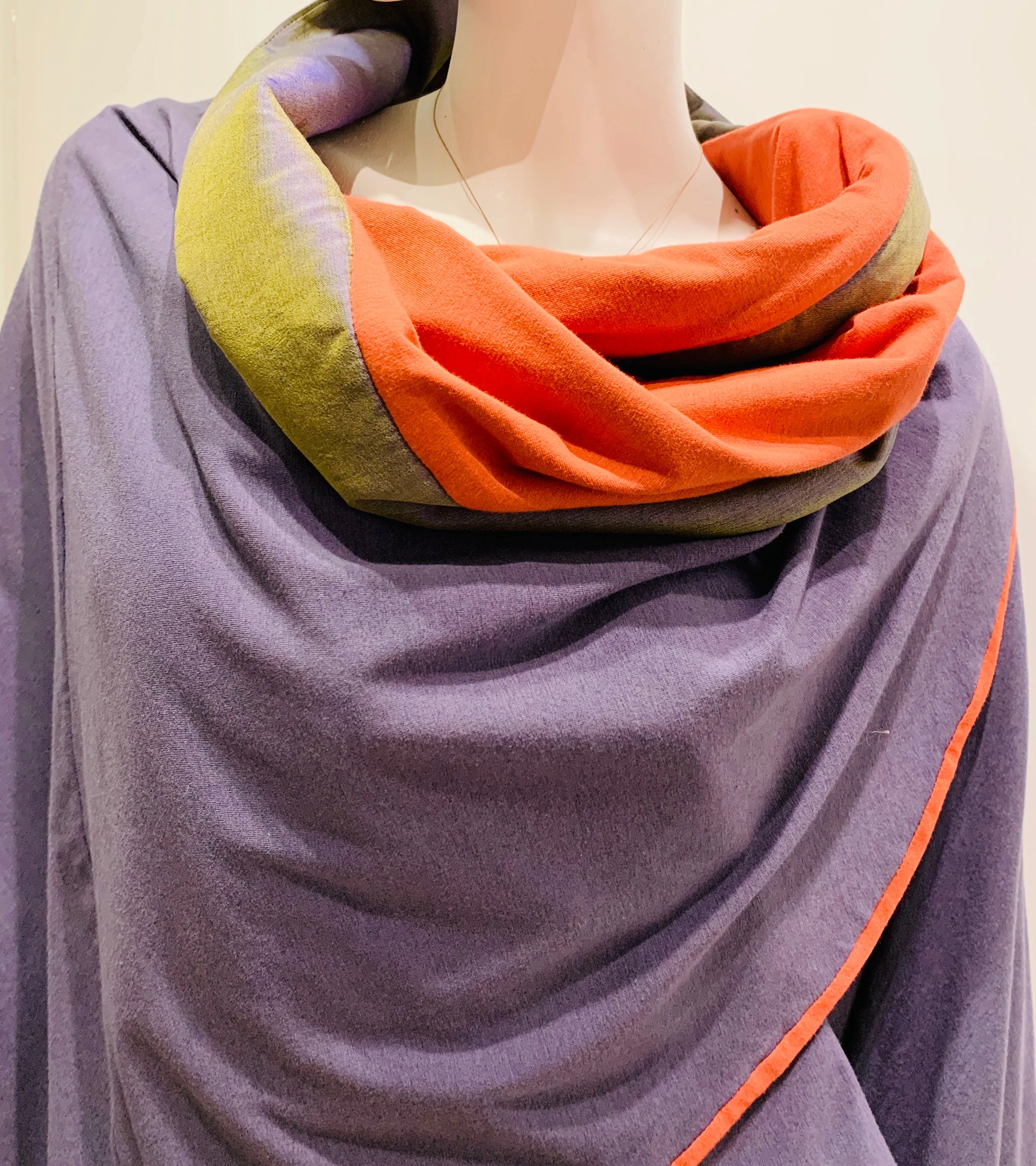 Grey Violet & Orange - Magic Swing Cape