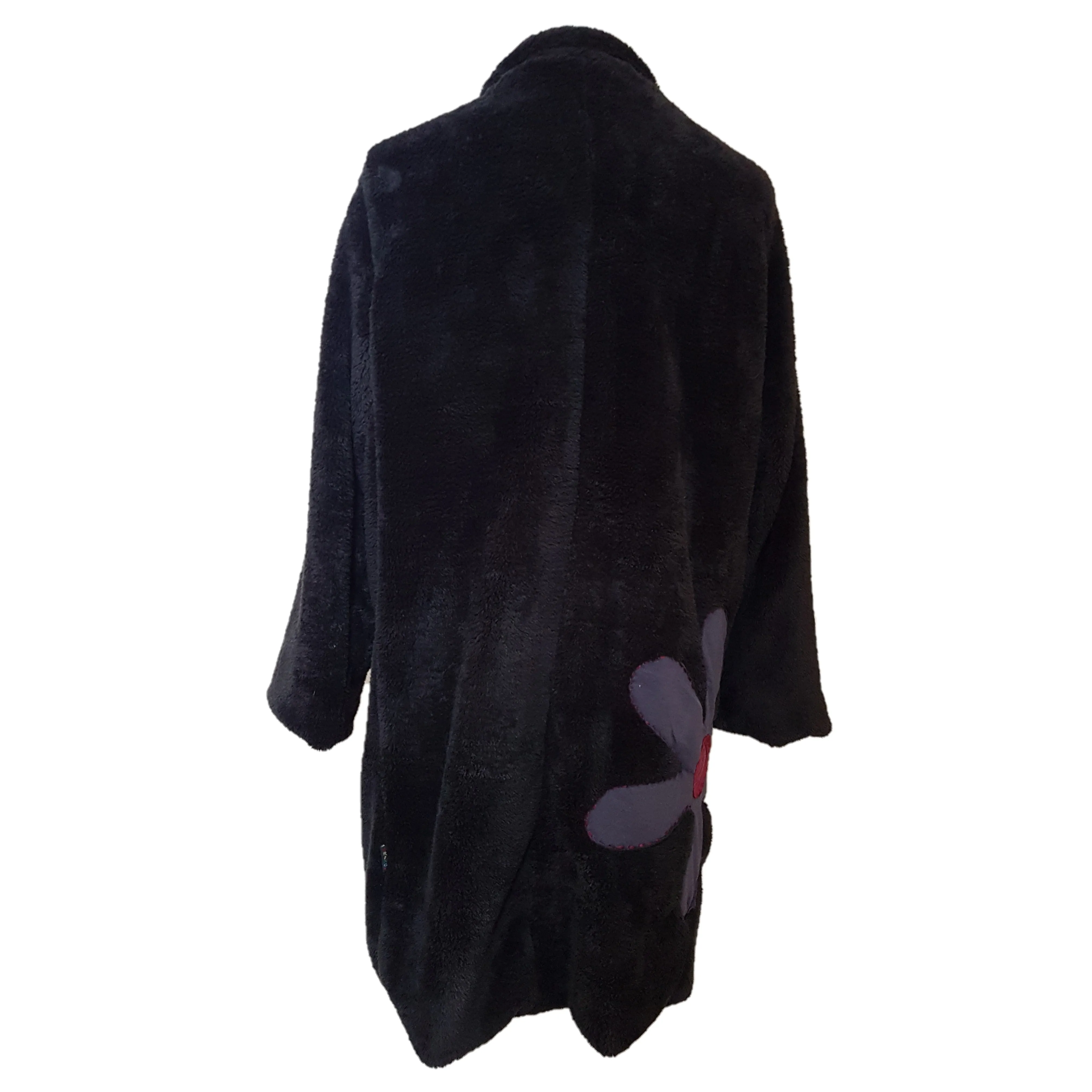 GRINGO FAIR TRADE Black Faux Fur Coat