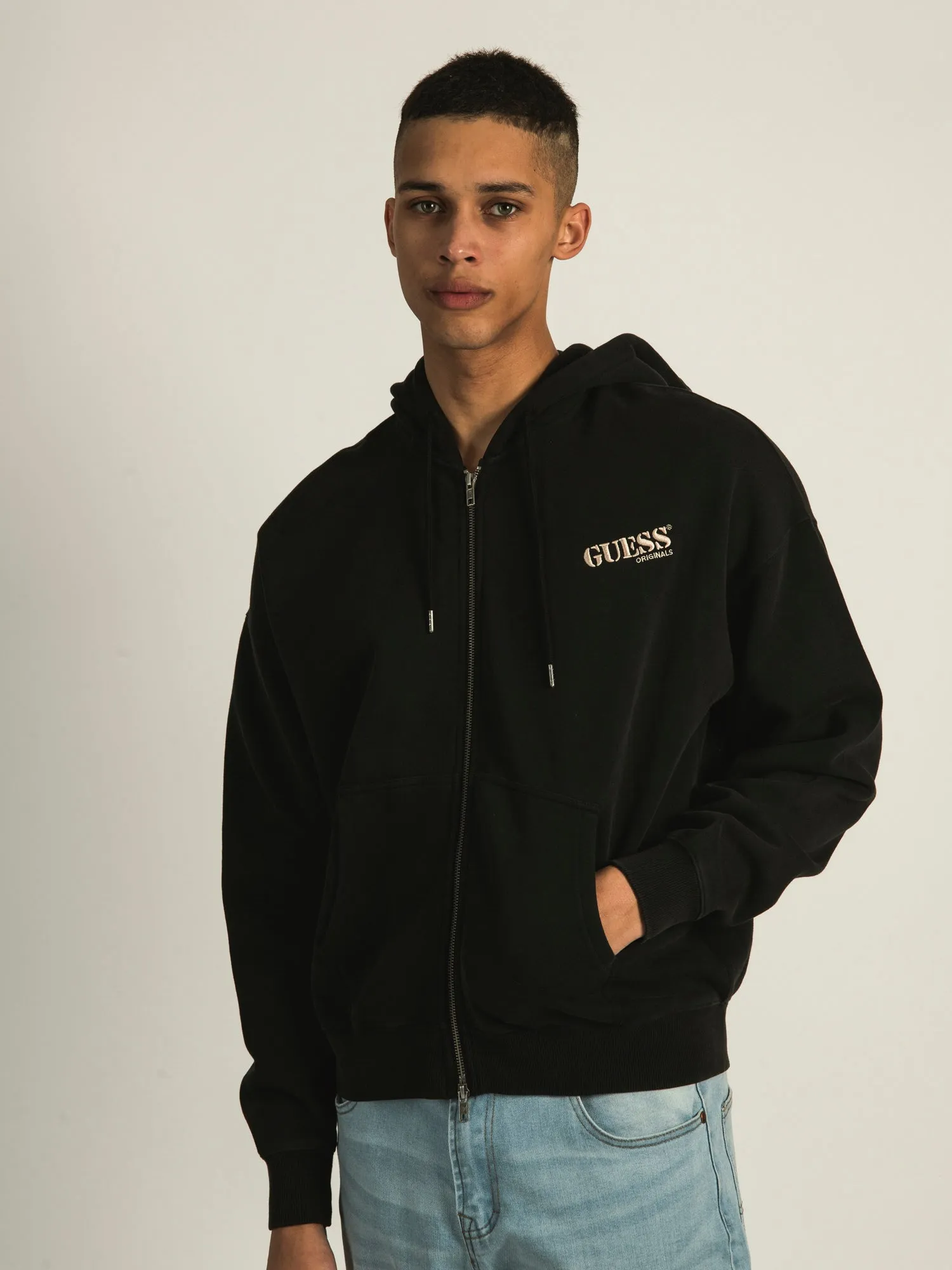 GUESS GUESS ORIGINAL STEPHEN LOGO FULL ZIP HOODIE - CLEARANCE