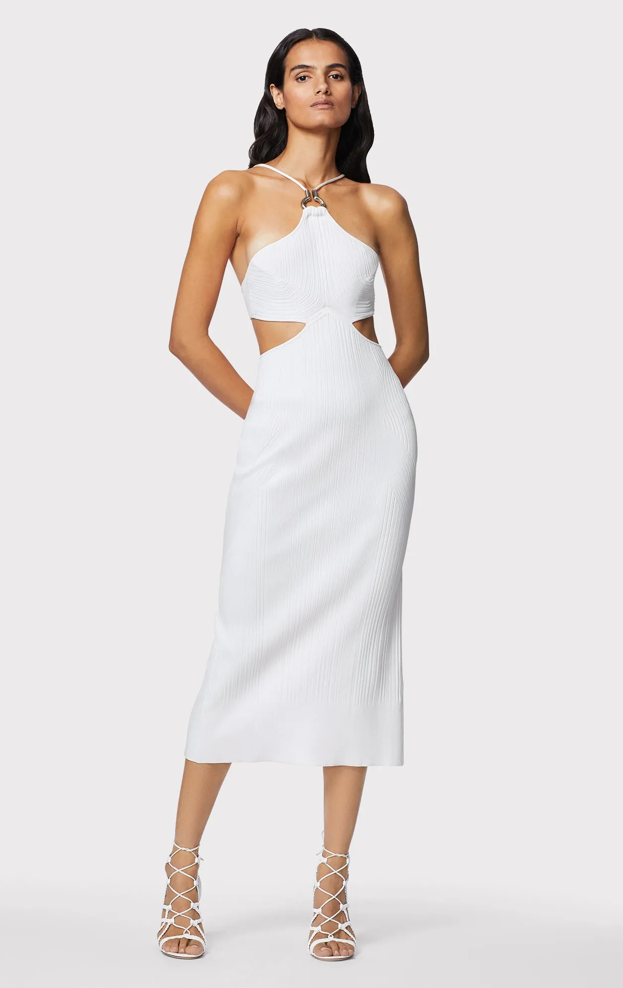 HALTER MIDI DRESS W/ HARDWARE