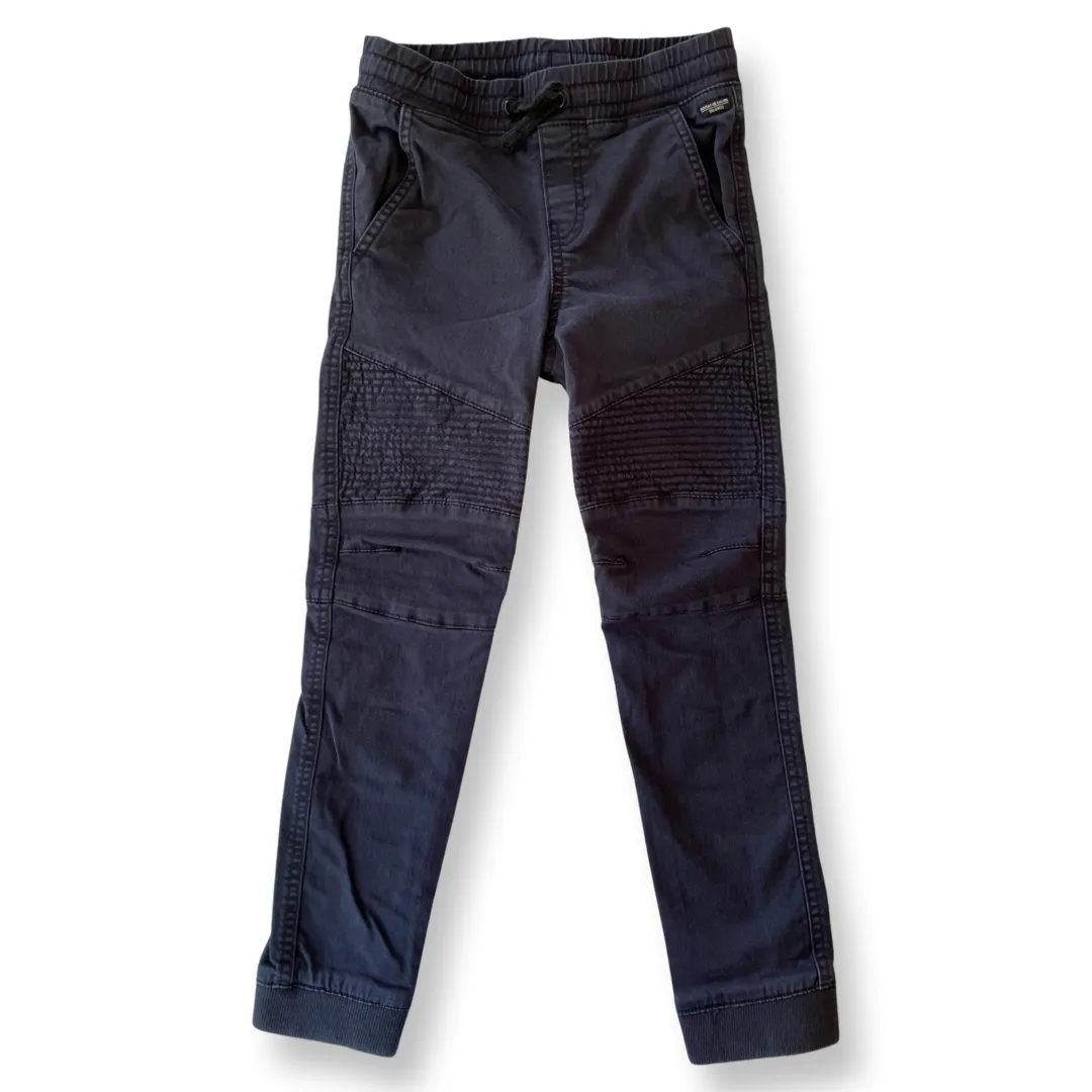 H&M Navy Slim Chino Joggers - 7-8 youth