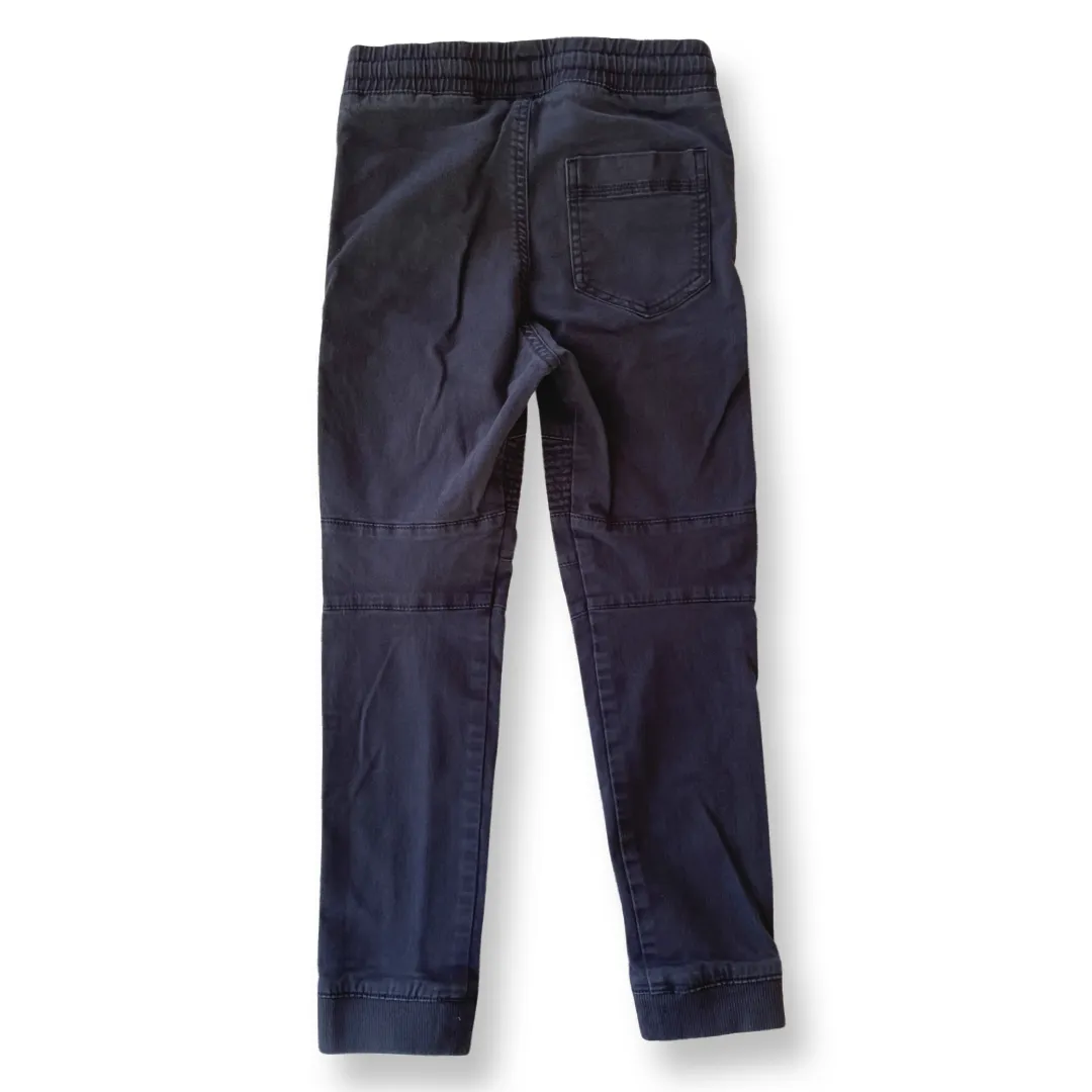 H&M Navy Slim Chino Joggers - 7-8 youth