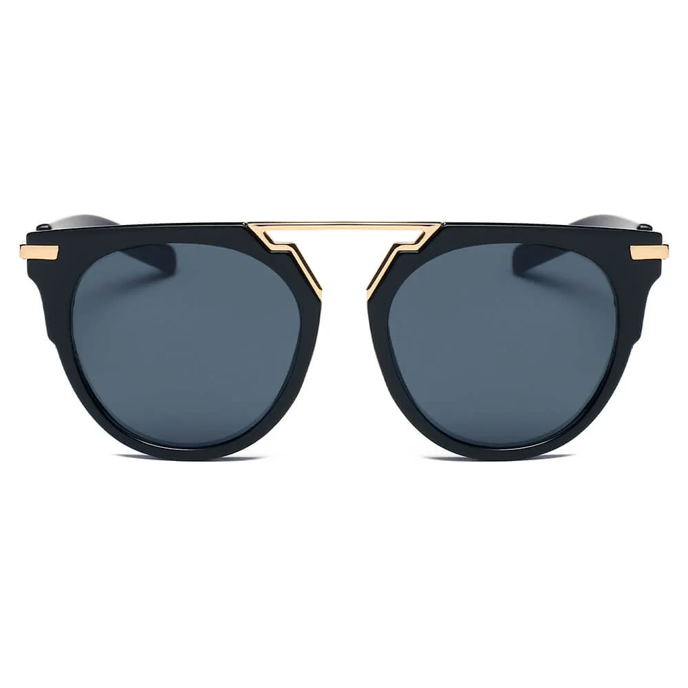 HANOVER | Unisex Fashion Brow-Bar Round Sunglasses