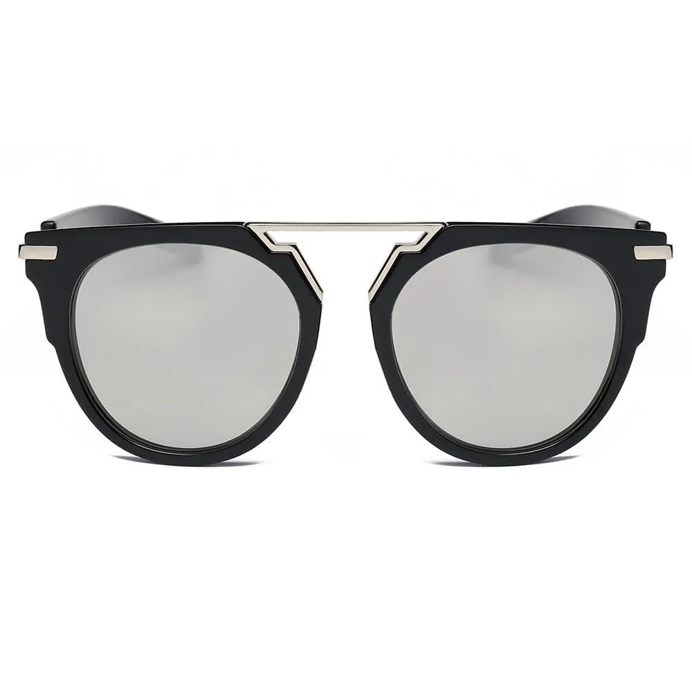 HANOVER | Unisex Fashion Brow-Bar Round Sunglasses